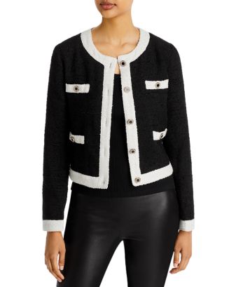 AQUA Tweed Cropped Jacket - 100% Exclusive  Women - Bloomingdale's