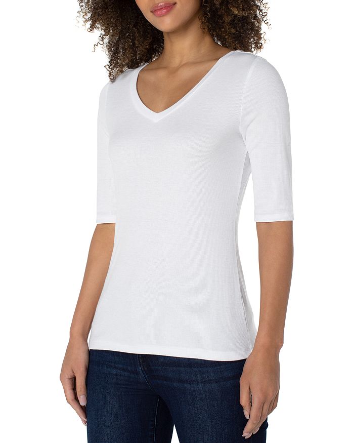 V Neck Knit Tee (Liverpool)