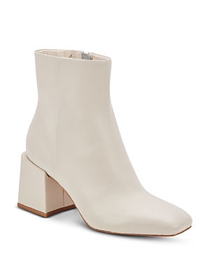 Dolce Vita Women's Imogen Square Toe High Heel Booties In Ivory Leather