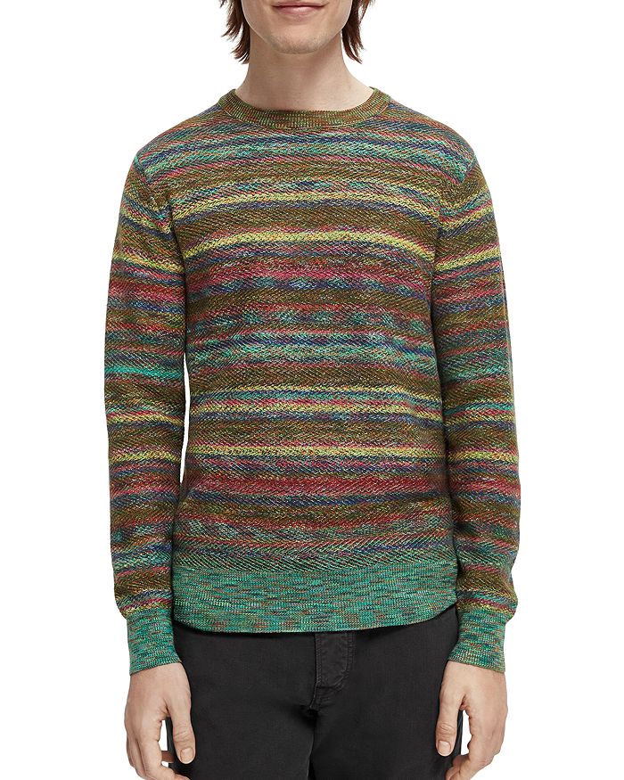 Scotch Soda Structured Crewneck Geometric Print Sweater