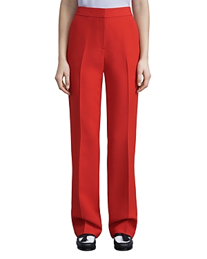 Lafayette 148 Gates Straight-leg Crepe Pants In Cherry