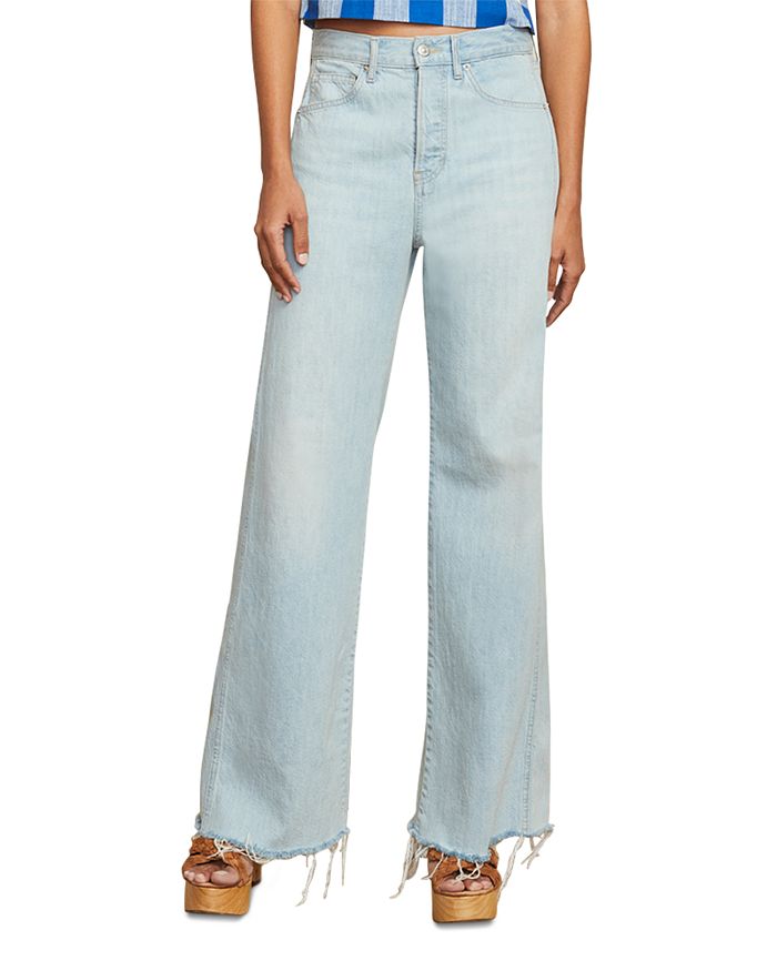 Veronica Beard Taylor High Rise Wide Leg Jeans in Aire | Bloomingdale's