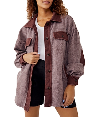 Free People Ruby Fleece Shirt Jacket In Date Night