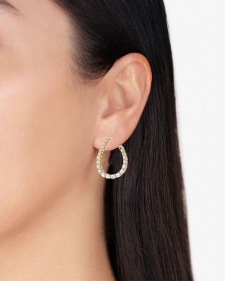 Pavé Twist Hoop Earrings in 14K Gold Vermeil