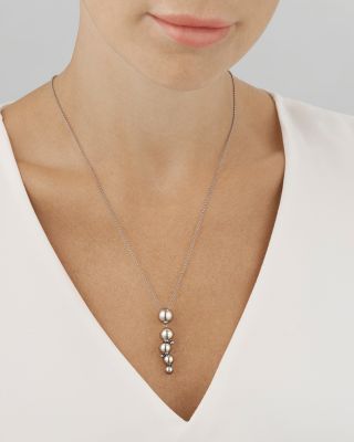 Sterling Silver Moonlight Grapes Linear Drop Pendant Necklace, 23.6"