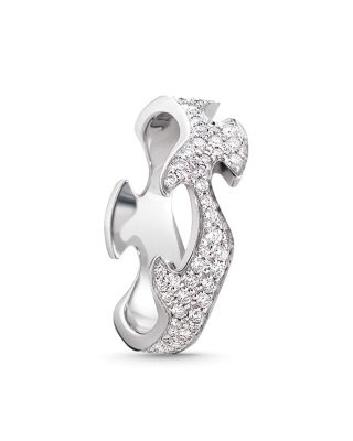 18K White Gold Fusion Diamond Center Ring