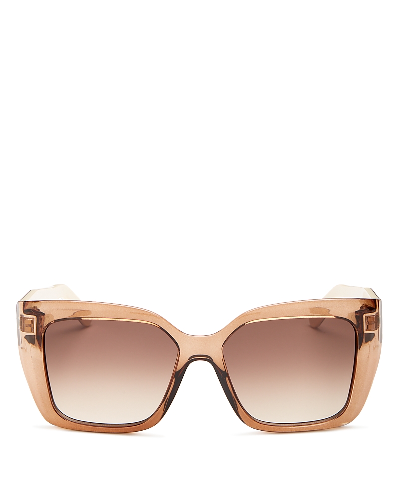Ferragamo Gancini 55mm Gradient Rectangular Sunglasses In Beige/brown Gradient