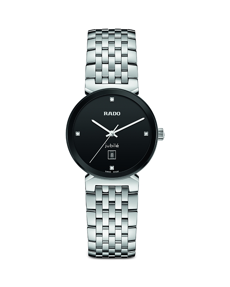 Rado R48913713 Florence Stainless-steel And Full-cut Diamond Quartz Watch In Black/silver