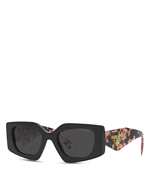 Prada Symbole Rectangular Sunglasses, 51mm In Black/gray