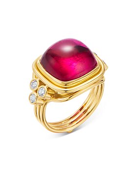 Temple St. Clair - 18K Yellow Gold Classic Temple Rubellite & Diamond Statement Ring