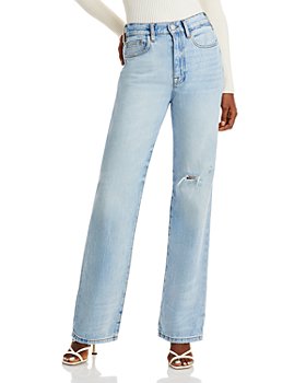 FRAME - Le Jane Distressed High Rise Straight Leg Jeans in Winslow