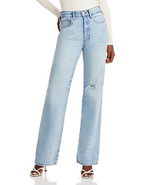 Frame Le Jane Distressed High Rise Straight Leg Jeans in Winslow