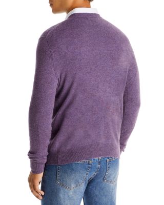 Heather Purple Cashmere V-Neck Sweater - Exclusive