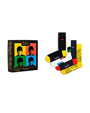 Shop Happy Socks The Beatles Crew Socks Gift Set, Pack Of 4 In Brt Cmb