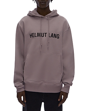 Helmut Lang Cotton Logo Print Hoodie In Wisteria