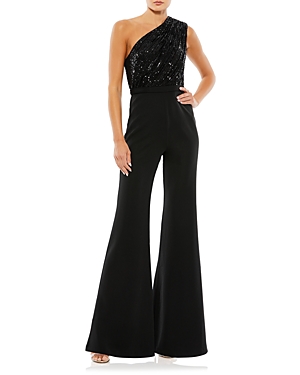 Mac Duggal Sequined Jumpsuit In Black