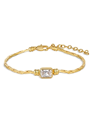 Luv Aj Camille Cubic Zirconia Chain Flex Bracelet in 14K Gold Plated