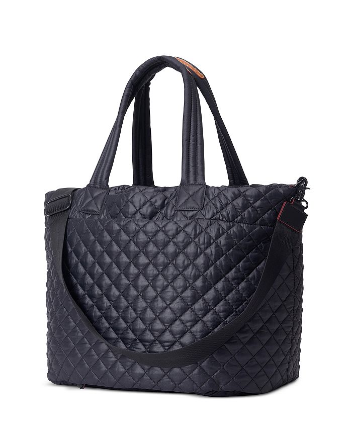Shop Mz Wallace Large Metro Tote Deluxe In Black/black