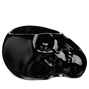 Nude Glass Memento Mori Skull Bowl, Small In Black
