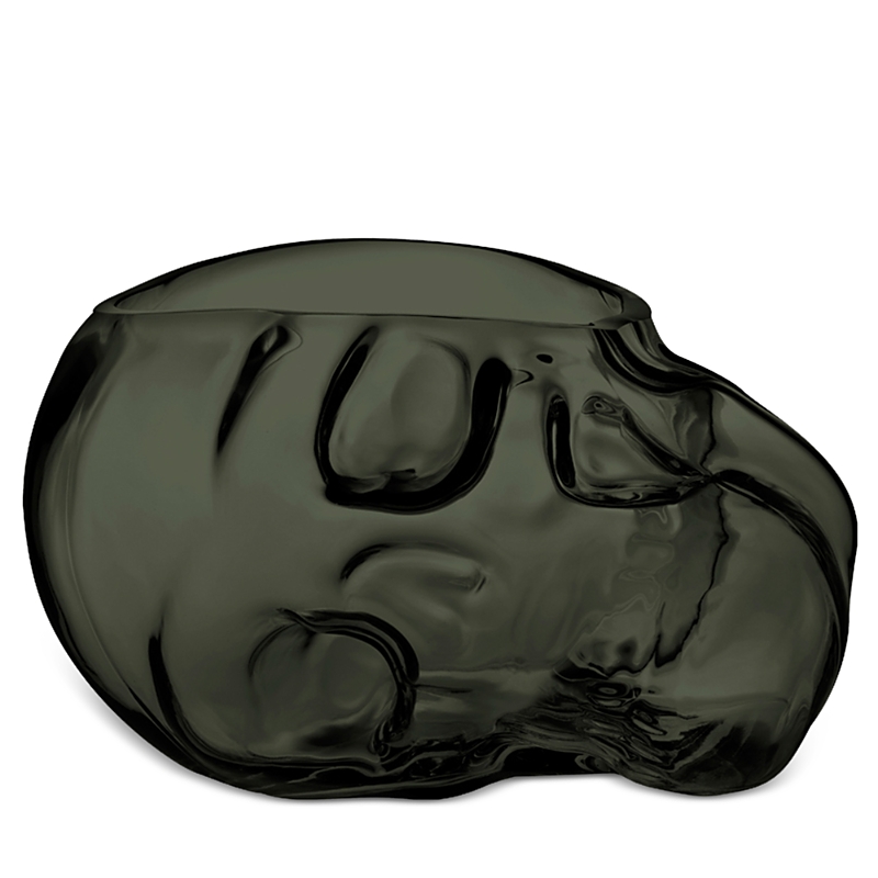 Nude Glass Memento Mori Skull Bowl, Small In Smoke Gray