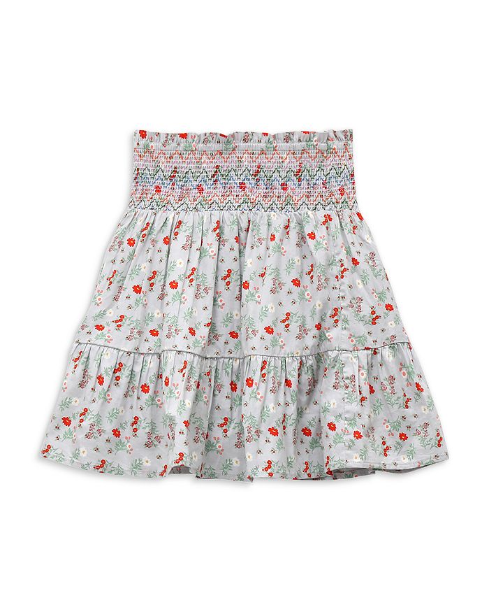Beige Floral Mini Dress | Smocked Waist