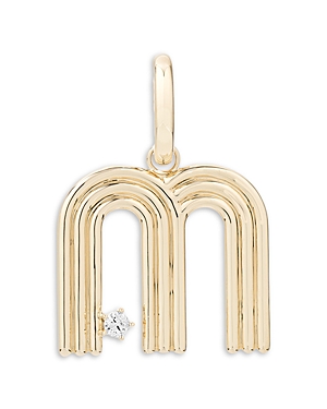 Shop Adina Reyter 14k Yellow Gold Groovy Diamond Initial Pendant In M