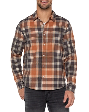LIVERPOOL LOS ANGELES OVERDYED PLAID FLANNEL SHIRT