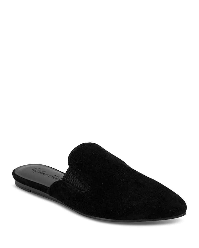 Splendid Liza Pointed Toe Mule In Black Suede