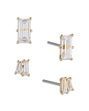 Shop Nadri Chateau Crystal Stud Earrings Set In Gold