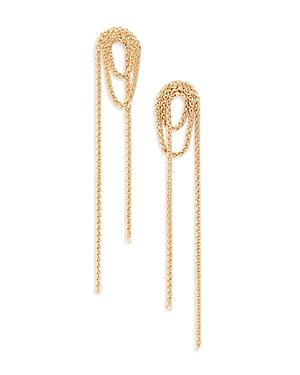 Shashi Vroom Looped Chain Statement Earrings in 14K Gold Plated