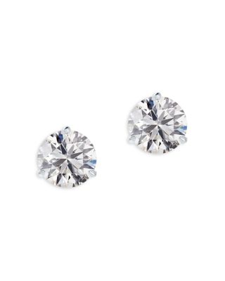 De Beers Forevermark - Classic Three Prong Diamond Stud Earring in 18K White Gold, 0.30 ct. t.w.