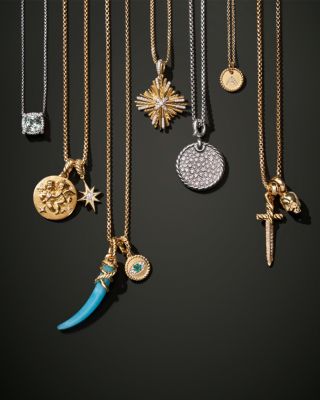 Cable Collectibles Initial Pendant with Diamonds in Gold on Chain, 16-18"