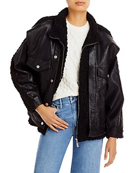 BLANKNYC - Sherpa & Faux Leather Biker Jacket