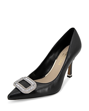Shop Kenneth Cole Women's Romi Pointed Toe Crystal Buckle High Heel Pumps In Black