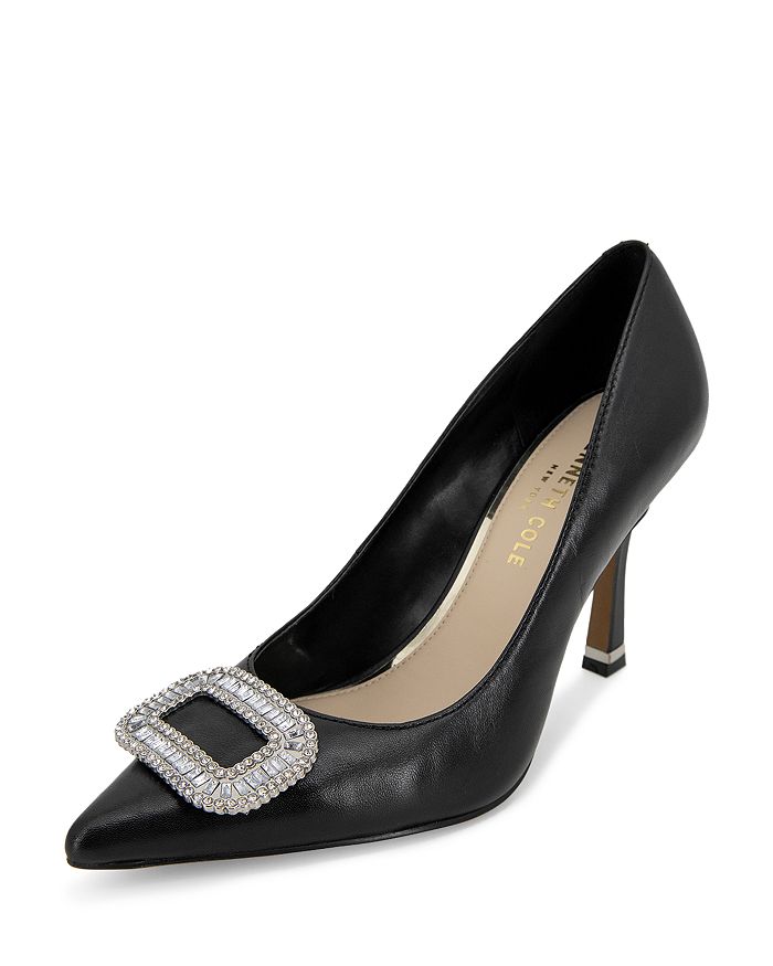 Kenneth Cole Women s Romi Pointed Toe Crystal Buckle High Heel