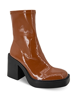 Kenneth Cole Women's Amber Square Toe High Heel Booties In Rust