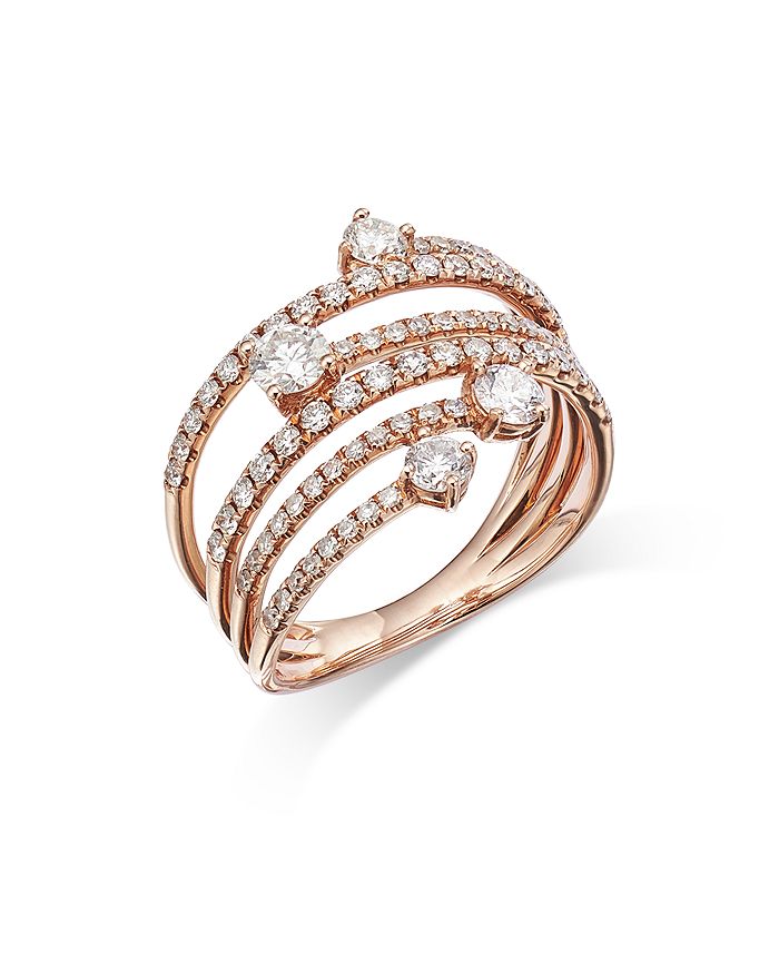 Bloomingdale's Diamond Multirow Ring in 14K Rose Gold, 1.15 ct. t.w