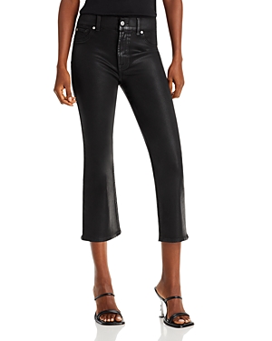 7 FOR ALL MANKIND THE HIGH WAIST SLIM KICK JEANS IN COATED BLACK