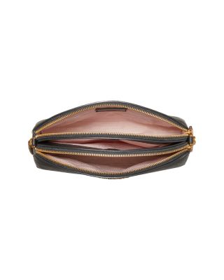 Morgan Saffiano Leather Double Zip Dome Crossbody