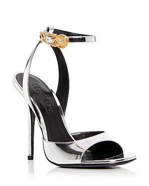 Versace Women's High Heel Sandals In  Silver
