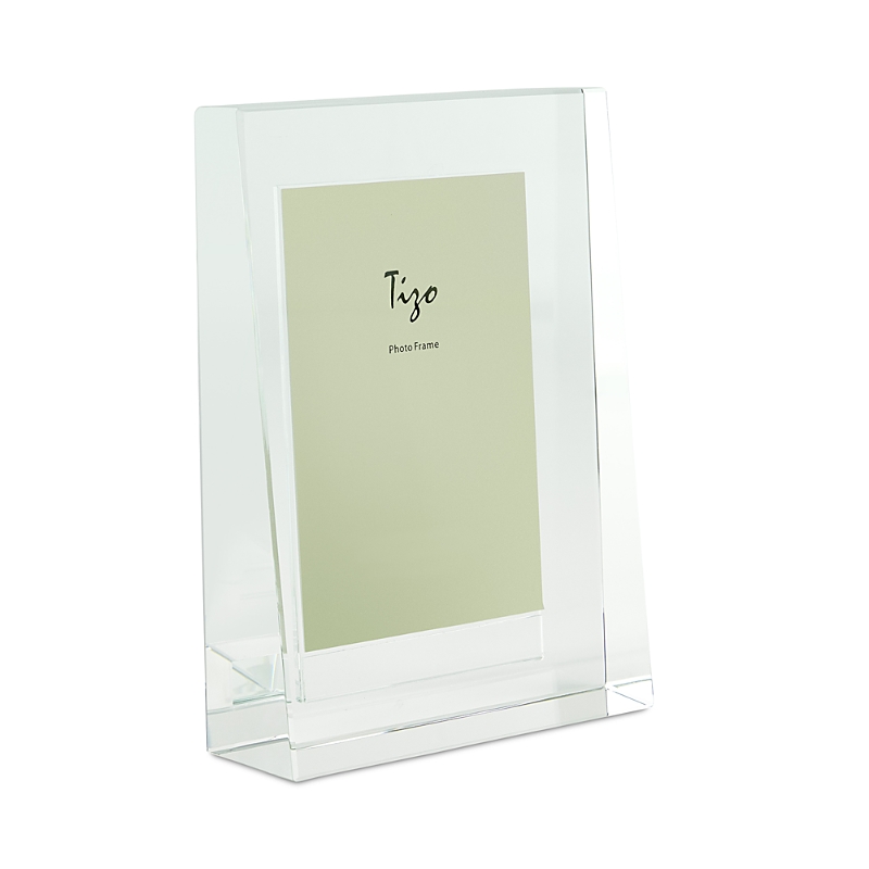Tizo Clear Crystal Glass Pyramid Shape Frame, 4 X 6 In Clear