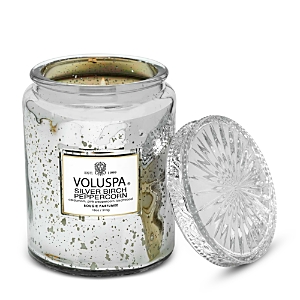 Voluspa Silver Birch Peppercorn Large Jar Candle 18 Oz. In White