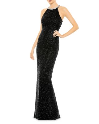 Halter Neck Sequin Gown