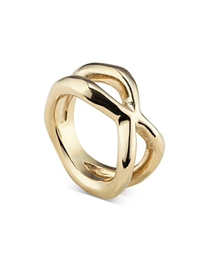 Uno De 50 Crossed Ring In Gold