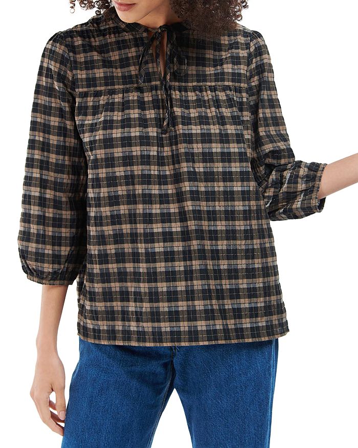 Barbour Lorelie Seersucker Plaid Top Bloomingdale s