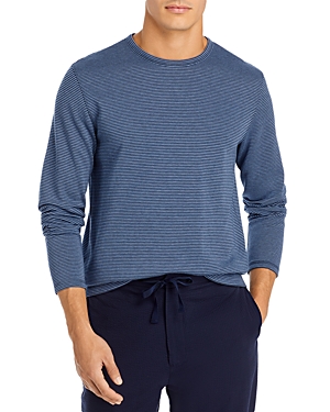 Vince Double Stripe Long Sleeve T-shirt In Coastal Colony Blue