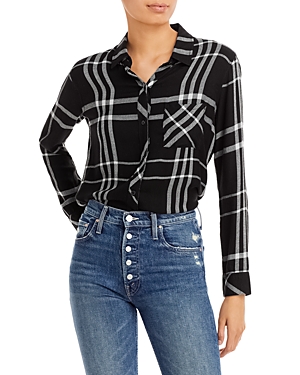 Rails Hunter Plaid Button-front Shirt In Black Ster