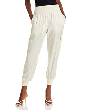 Cinq À Sept Giles Crepe Joggers In Alabaster