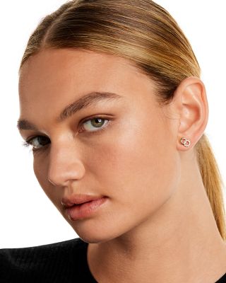 Diamond Double O Stud Earrings in 14K Yellow Gold, 0.17 tcw - 150th Anniversary Exclusive