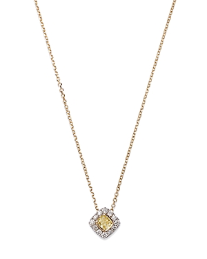 Bloomingdale's White & Yellow Diamond Halo Pendant Necklace In 14k White & Yellow Gold, 0.50 Ct. T.w. - 100% Exclus In Yellow/white